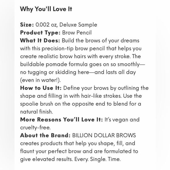 NEW … BILLION DOLLAR BROWS Mini Micro Pencil In Blonde - Picture 2 of 4